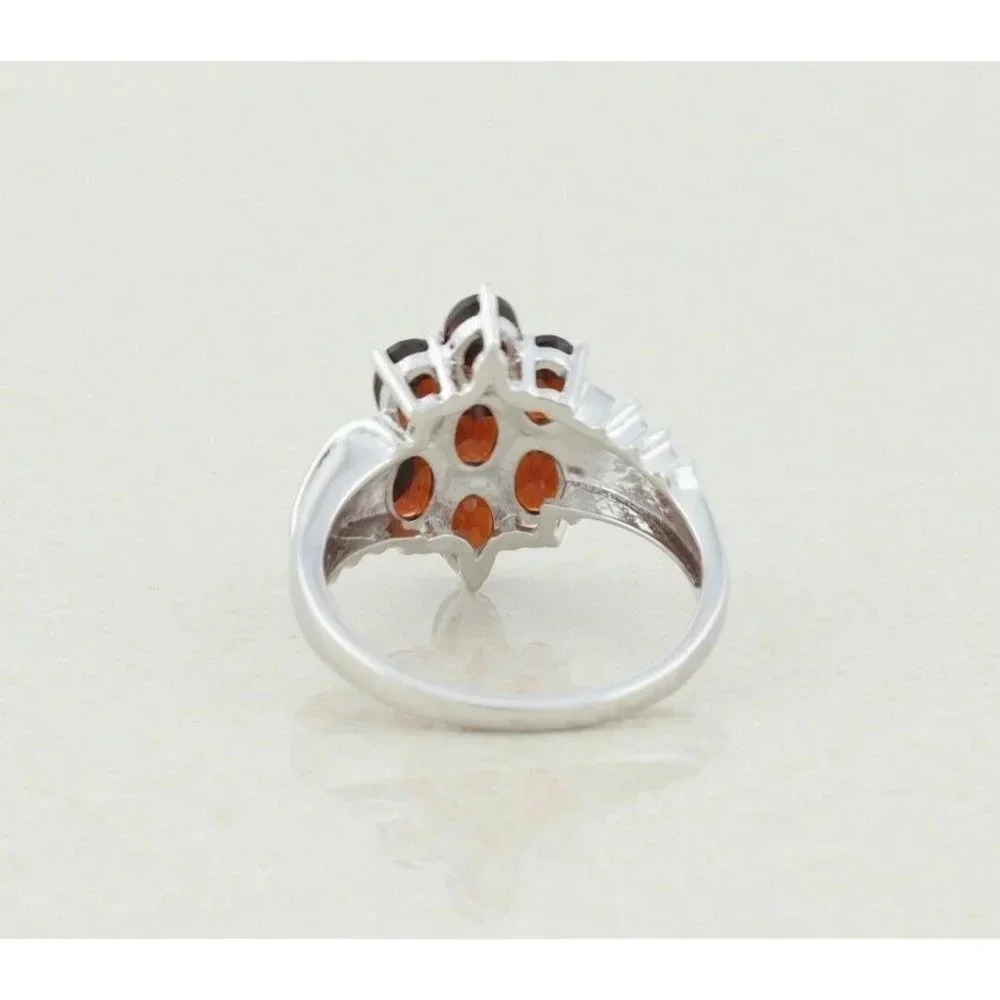 Sterling Silver Garnet Cluster Ring Size 10 1/2 - Picture 7 of 7